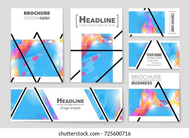 Abstract vector layout background set. For art template design, list, front page, mockup brochure theme style, banner, idea, cover, booklet, print, flyer, book, blank, card, ad, sign, sheet, a4