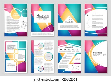 Abstract vector layout background set. For art template design, list, front page, mockup brochure theme style, banner, idea, cover, booklet, print, flyer, book, blank, card, ad, sign, sheet, a4
