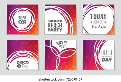 Abstract vector layout background set. For art template design, list, front page, mockup brochure theme style, banner, idea, cover, booklet, print, flyer, book, blank, card, ad, sign, sheet, a4