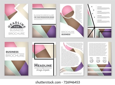 Abstract vector layout background set. For art template design, list, front page, mockup brochure theme style, banner, idea, cover, booklet, print, flyer, book, blank, card, ad, sign, sheet, a4