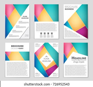 Abstract vector layout background set. For art template design, list, front page, mockup brochure theme style, banner, idea, cover, booklet, print, flyer, book, blank, card, ad, sign, sheet, a4