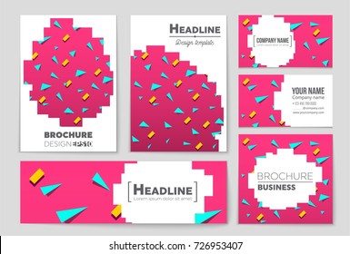 Abstract vector layout background set. For art template design, list, front page, mockup brochure theme style, banner, idea, cover, booklet, print, flyer, book, blank, card, ad, sign, sheet, a4