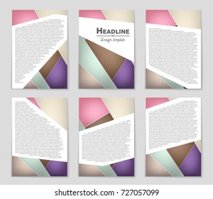 Abstract vector layout background set. For art template design, list, front page, mockup brochure theme style, banner, idea, cover, booklet, print, flyer, book, blank, card, ad, sign, sheet, a4