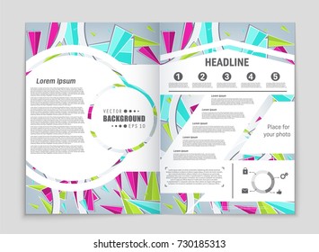 Abstract vector layout background set. For art template design, list, front page, mockup brochure theme style, banner, idea, cover, booklet, print, flyer, book, blank, card, ad, sign, sheet, a4.