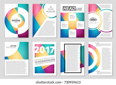 Abstract vector layout background set. For art template design, list, front page, mockup brochure theme style, banner, idea, cover, booklet, print, flyer, book, blank, card, ad, sign, sheet, a4