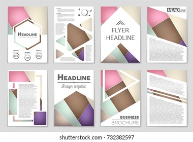 Abstract vector layout background set. For art template design, list, front page, mockup brochure theme style, banner, idea, cover, booklet, print, flyer, book, blank, card, ad, sign, sheet, a4