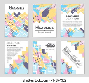 Abstract vector layout background set. For art template design, list, front page, mockup brochure theme style, banner, idea, cover, booklet, print, flyer, book, blank, card, ad, sign, sheet, a4