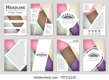 Abstract vector layout background set. For art template design, list, front page, mockup brochure theme style, banner, idea, cover, booklet, print, flyer, book, blank, card, ad, sign, sheet, a4