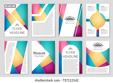 Abstract vector layout background set. For art template design, list, front page, mockup brochure theme style, banner, idea, cover, booklet, print, flyer, book, blank, card, ad, sign, sheet, a4