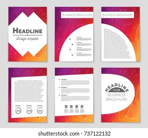Abstract vector layout background set. For art template design, list, front page, mockup brochure theme style, banner, idea, cover, booklet, print, flyer, book, blank, card, ad, sign, sheet, a4