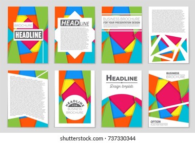 Abstract vector layout background set. For art template design, list, front page, mockup brochure theme style, banner, idea, cover, booklet, print, flyer, book, blank, card, ad, sign, sheet,, a4.