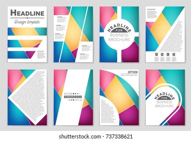 Abstract vector layout background set. For art template design, list, front page, mockup brochure theme style, banner, idea, cover, booklet, print, flyer, book, blank, card, ad, sign, sheet, a4