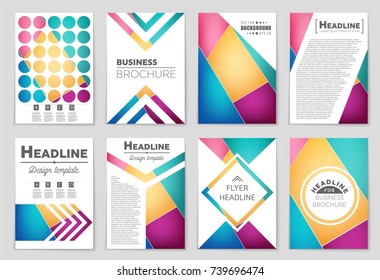 Abstract vector layout background set. For art template design, list, front page, mockup brochure theme style, banner, idea, cover, booklet, print, flyer, book, blank, card, ad, sign, sheet, a4