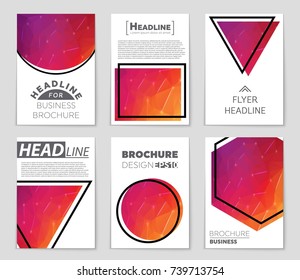 Abstract vector layout background set. For art template design, list, front page, mockup brochure theme style, banner, idea, cover, booklet, print, flyer, book, blank, card, ad, sign, sheet, a4