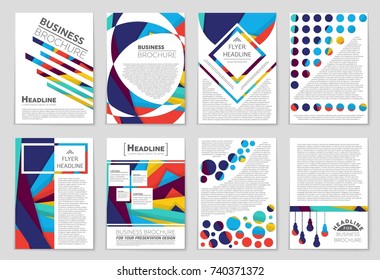 Abstract vector layout background set. For art template design, list, front page, mockup brochure theme style, banner, idea, cover, booklet, print, flyer, book, blank, card, ad, sign, sheet,, a4.