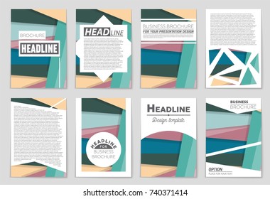 Abstract vector layout background set. For art template design, list, front page, mockup brochure theme style, banner, idea, cover, booklet, print, flyer, book, blank, card, ad, sign, sheet,, a4.