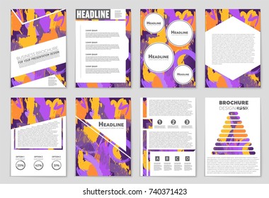 Abstract vector layout background set. For art template design, list, front page, mockup brochure theme style, banner, idea, cover, booklet, print, flyer, book, blank, card, ad, sign, sheet, a4