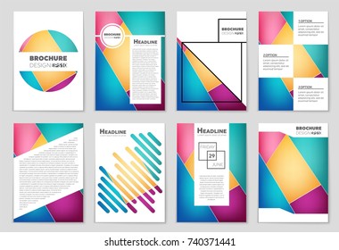 Abstract vector layout background set. For art template design, list, front page, mockup brochure theme style, banner, idea, cover, booklet, print, flyer, book, blank, card, ad, sign, sheet, a4