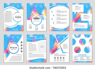 Abstract vector layout background set. For art template design, list, front page, mockup brochure theme style, banner, idea, cover, booklet, print, flyer, book, blank, card, ad, sign, sheet, a4