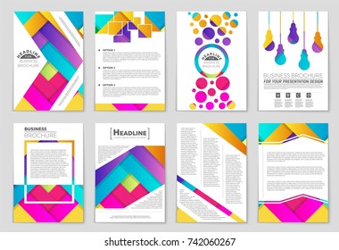 Abstract vector layout background set. For art template design, list, front page, mockup brochure theme style, banner, idea, cover, booklet, print, flyer, book, blank, card, ad, sign, sheet,, a4.