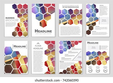 Abstract vector layout background set. For art template design, list, front page, mockup brochure theme style, banner, idea, cover, booklet, print, flyer, book, blank, card, ad, sign, sheet, a4