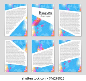 Abstract vector layout background set. For art template design, list, front page, mockup brochure theme style, banner, idea, cover, booklet, print, flyer, book, blank, card, ad, sign, sheet, a4