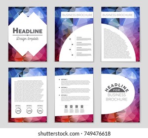 Abstract vector layout background set. For art template design, list, front page, mockup brochure theme style, banner, idea, cover, booklet, print, flyer, book, blank, card, ad, sign, sheet, a4
