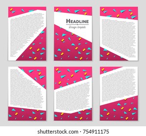 Abstract vector layout background set. For art template design, list, front page, mockup brochure theme style, banner, idea, cover, booklet, print, flyer, book, blank, card, ad, sign, sheet, a4