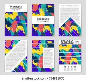 Abstract vector layout background set. For art template design, list, front page, mockup brochure theme style, banner, idea, cover, booklet, print, flyer, book, blank, card, ad, sign, sheet, a4