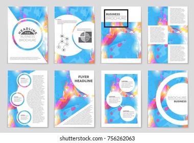 Abstract vector layout background set. For art template design, list, front page, mockup brochure theme style, banner, idea, cover, booklet, print, flyer, book, blank, card, ad, sign, sheet, a4