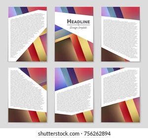 Abstract vector layout background set. For art template design, list, front page, mockup brochure theme style, banner, idea, cover, booklet, print, flyer, book, blank, card, ad, sign, sheet, a4