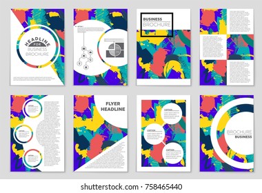 Abstract vector layout background set. For art template design, list, front page, mockup brochure theme style, banner, idea, cover, booklet, print, flyer, book, blank, card, ad, sign, sheet, a4