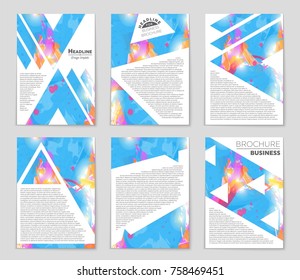 Abstract vector layout background set. For art template design, list, front page, mockup brochure theme style, banner, idea, cover, booklet, print, flyer, book, blank, card, ad, sign, sheet, a4