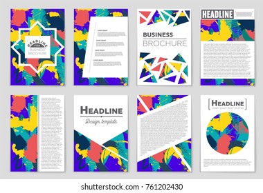 Abstract vector layout background set. For art template design, list, front page, mockup brochure theme style, banner, idea, cover, booklet, print, flyer, book, blank, card, ad, sign, sheet, a4