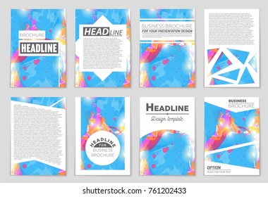 Abstract vector layout background set. For art template design, list, front page, mockup brochure theme style, banner, idea, cover, booklet, print, flyer, book, blank, card, ad, sign, sheet, a4