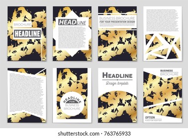 Abstract vector layout background set. For art template design, list, front page, mockup brochure theme style, banner, idea, cover, booklet, print, flyer, book, blank, card, ad, sign, sheet, a4.