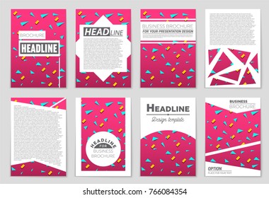 Abstract vector layout background set. For art template design, list, front page, mockup brochure theme style, banner, idea, cover, booklet, print, flyer, book, blank, card, ad, sign, sheet, a4