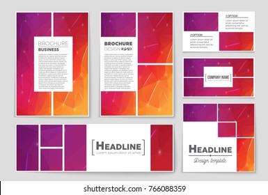 Abstract vector layout background set. For art template design, list, front page, mockup brochure theme style, banner, idea, cover, booklet, print, flyer, book, blank, card, ad, sign, sheet, a4
