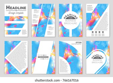 Abstract vector layout background set. For art template design, list, front page, mockup brochure theme style, banner, idea, cover, booklet, print, flyer, book, blank, card, ad, sign, sheet, a4
