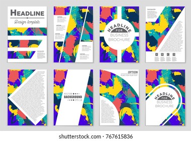 Abstract vector layout background set. For art template design, list, front page, mockup brochure theme style, banner, idea, cover, booklet, print, flyer, book, blank, card, ad, sign, sheet, a4