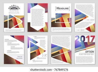 Abstract vector layout background set. For art template design, list, front page, mockup brochure theme style, banner, idea, cover, booklet, print, flyer, book, blank, card, ad, sign, sheet, a4