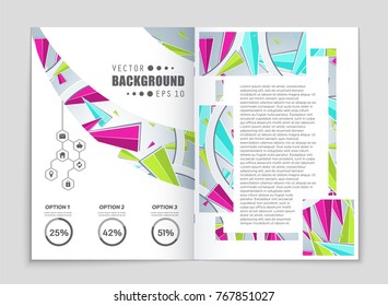 Abstract vector layout background set. For art template design, list, front page, mockup brochure theme style, banner, idea, cover, booklet, print, flyer, book, blank, card, ad, sign, sheet, a4.