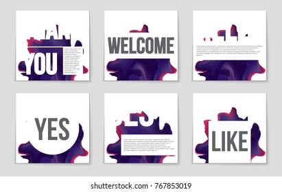 Abstract vector layout background set. For art template design, list, front page, mockup brochure theme style, banner, idea, cover, booklet, print, flyer, book, blank, card, ad, sign, sheet, a4