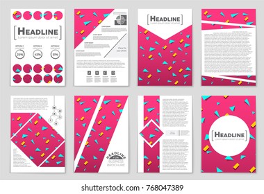 Abstract vector layout background set. For art template design, list, front page, mockup brochure theme style, banner, idea, cover, booklet, print, flyer, book, blank, card, ad, sign, sheet, a4