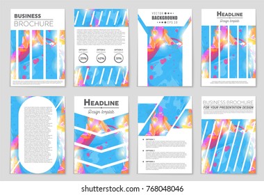 Abstract vector layout background set. For art template design, list, front page, mockup brochure theme style, banner, idea, cover, booklet, print, flyer, book, blank, card, ad, sign, sheet, a4