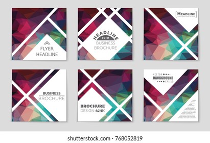 Abstract vector layout background set. For art template design, list, front page, mockup brochure theme style, banner, idea, cover, booklet, print, flyer, book, blank, card, ad, sign, sheet, a4