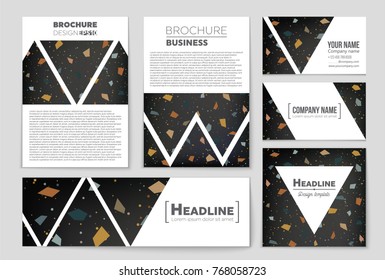 Abstract vector layout background set. For art template design, list, front page, mockup brochure theme style, banner, idea, cover, booklet, print, flyer, book, blank, card, ad, sign, sheet, a4
