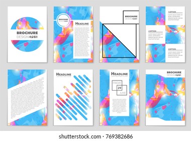 Abstract vector layout background set. For art template design, list, front page, mockup brochure theme style, banner, idea, cover, booklet, print, flyer, book, blank, card, ad, sign, sheet, a4