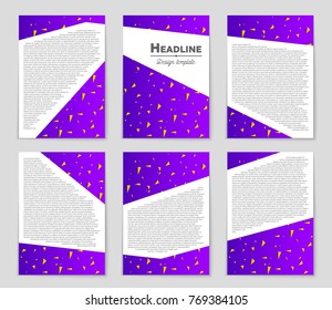 Abstract vector layout background set. For art template design, list, front page, mockup brochure theme style, banner, idea, cover, booklet, print, flyer, book, blank, card, ad, sign, sheet, a4