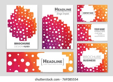 Abstract vector layout background set. For art template design, list, front page, mockup brochure theme style, banner, idea, cover, booklet, print, flyer, book, blank, card, ad, sign, sheet, a4
